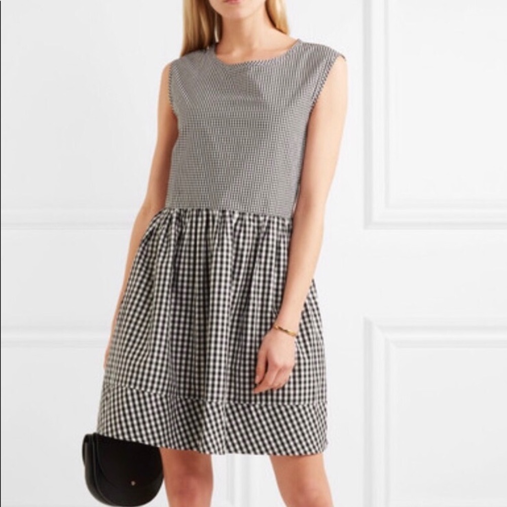 Madewell black and white gingham tunic cotton casual sundress